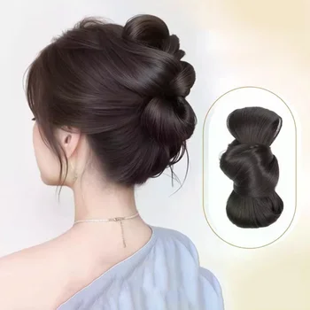 Coda di cavallo sintetica a chignon, parrucca soffice con clip, accessori per capelli per feste, extension finta a coda di cavallo per donna