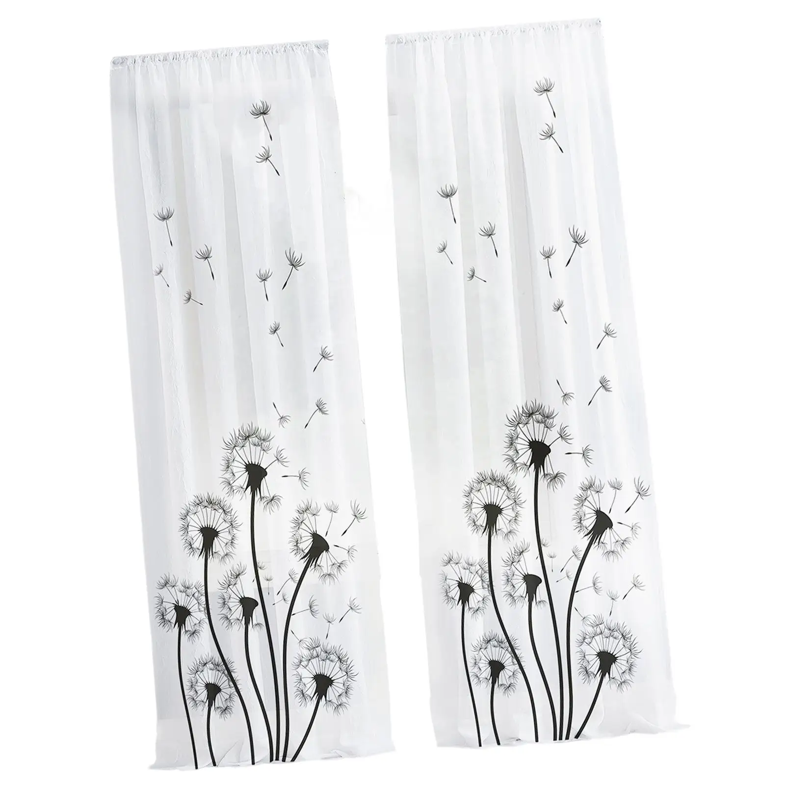 2 Pieces Window Curtains Breathable Accessory Filtering Window Curtains Gauze