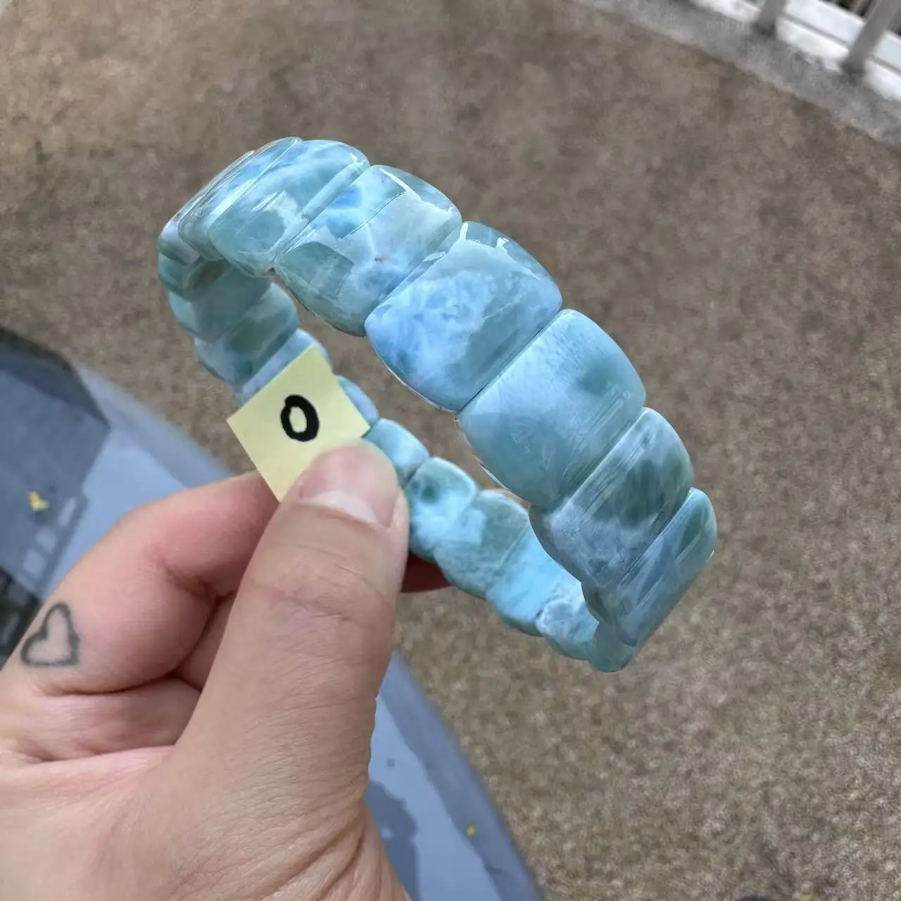 2026 AAA Grade Natural Larimar/Copper Pectolite Bead 10x14mm Bracelet Dominicana Genuine Larimar Gemstone Bangle Woman Wholesale