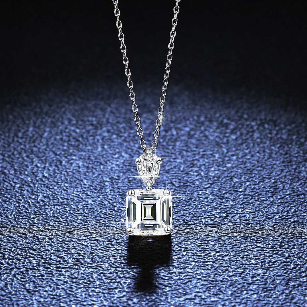

1 carat moissanite necklace for women, fashionable luxury ancestral bag PT950 platinum D color diamond VVS1