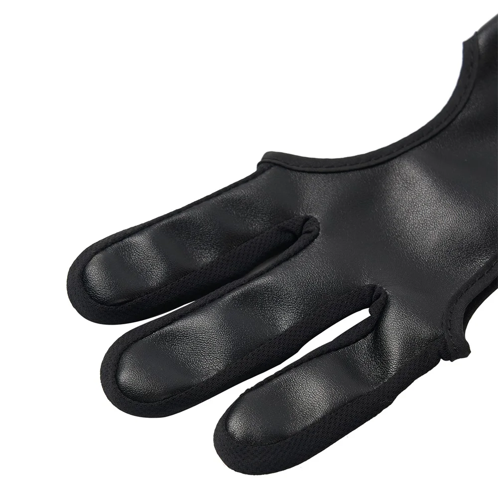 Toparchery Bogenschießen Armschutz Schwarz PU Finger Handschuh Outdoor Jagd Schießen Bogen Pfeile Zubehör – Detail 21