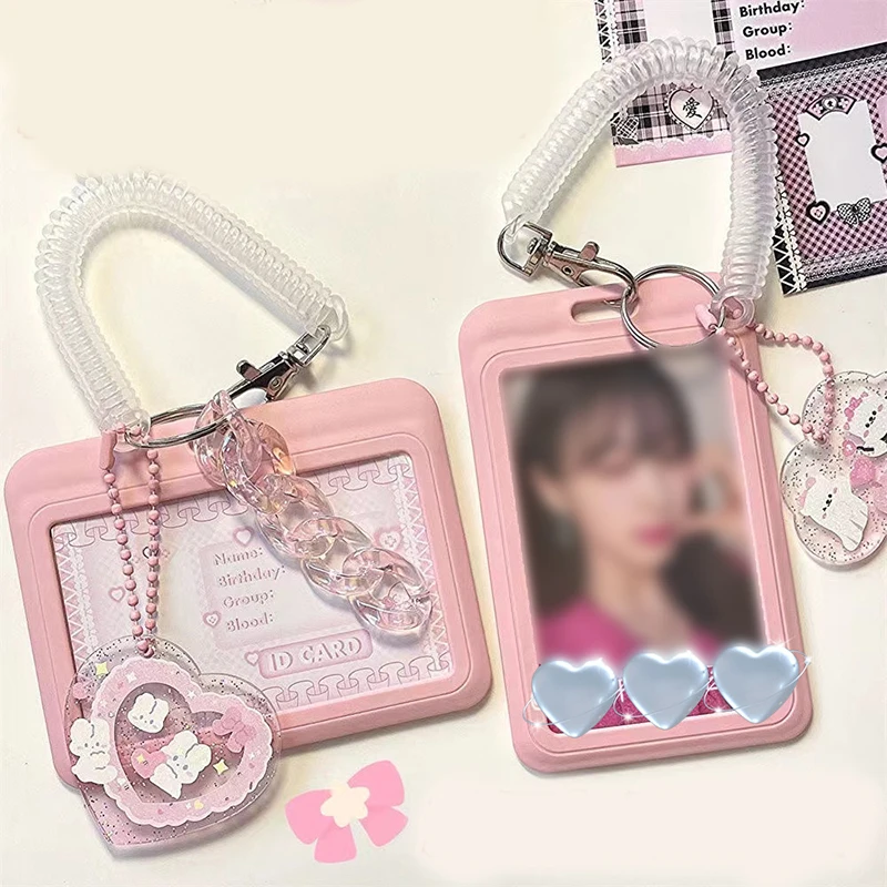 

Bright Pink Cloud Card Holder High Beauty Student Public Transport Card Student ID Card Sleeve Portable Key Chain Pendant