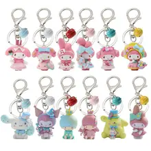 

6Pcs/set Kawaii Sanrio My Melody Kuromi Cinnamoroll Doll Keychain Bag Pendant Creative Girl Gift Desktop Decoration Toys Hot