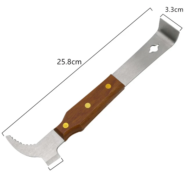 Méhész Többfunkciós Fa Fogantyú Horoggal Megvastagodott Kaparó Pigtail Mézkés Méhkas Szerszám - Image 3
