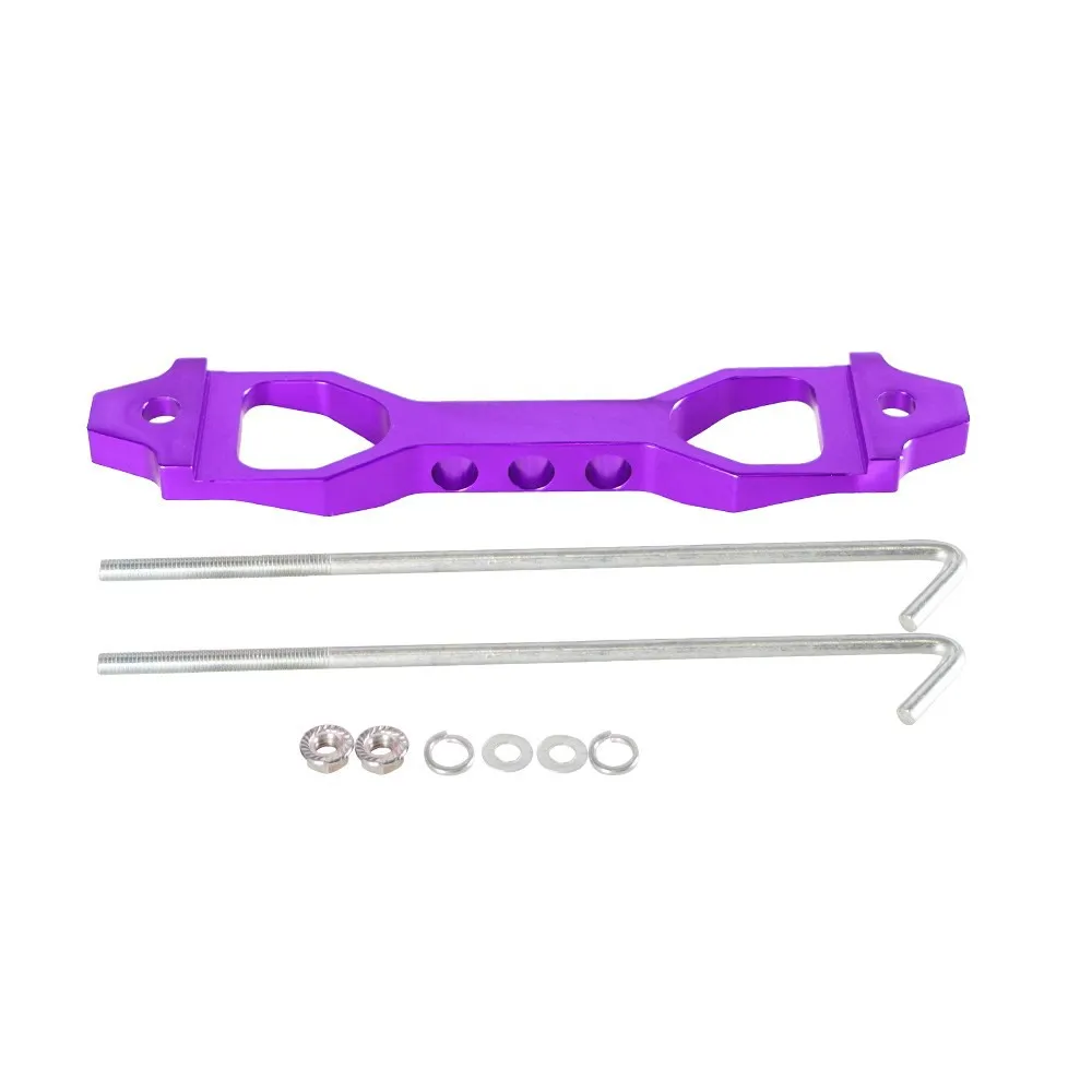 Neue JDM Stil Auto Racing Batterie Binden Universal Aluminium Batterie Befestigen Halterung Halter 14cm 19CM Befestigt schraube rot Schwarz – Detail 9