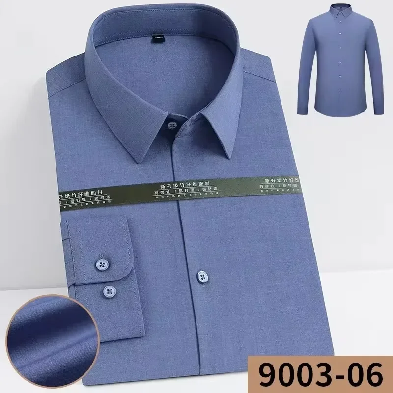 Bamboo Fiber Long Sleeve Men Regular Fit Microfiber Material Non-iron Professional Casual Dress Shirts Pure Colors dress shirts,men casual shirts