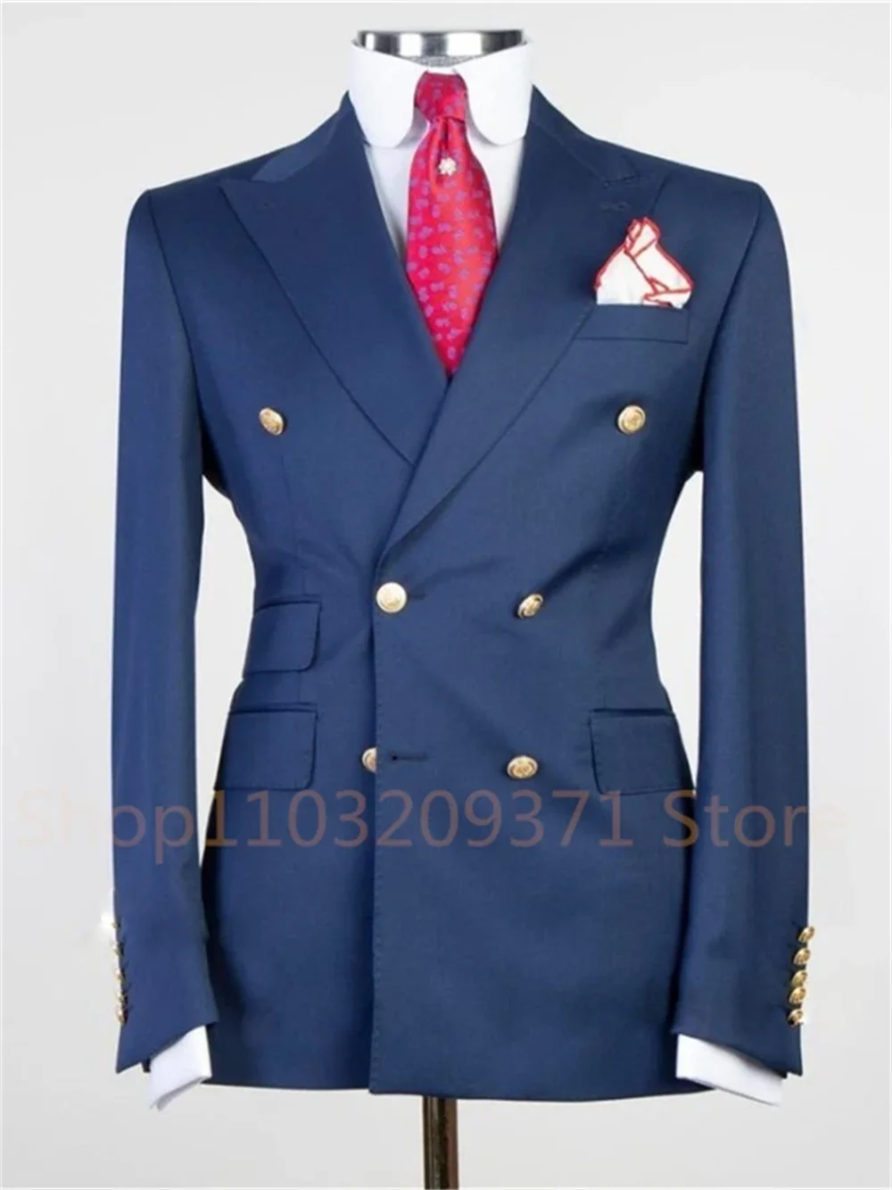 1 Pieces Fashion New Men's Casual Boutique Slim Double Breasted Solid Color Business Wedding Suit Blazers Dress Jacket Coat