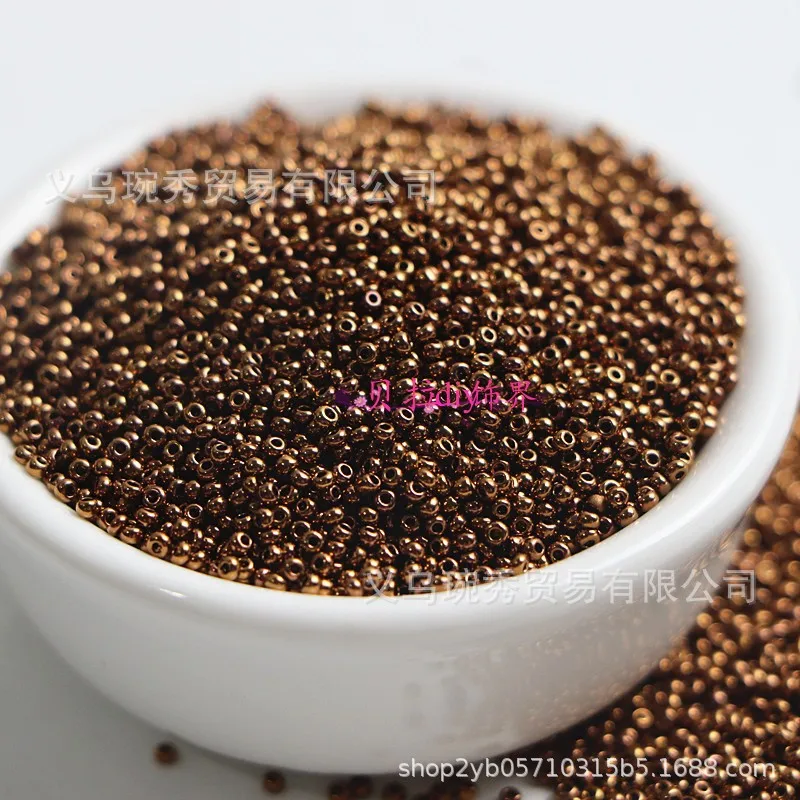 Premium Electroplated Metal Rice Beads - 1.5mm for Handmade DIY Clothing & Accessories