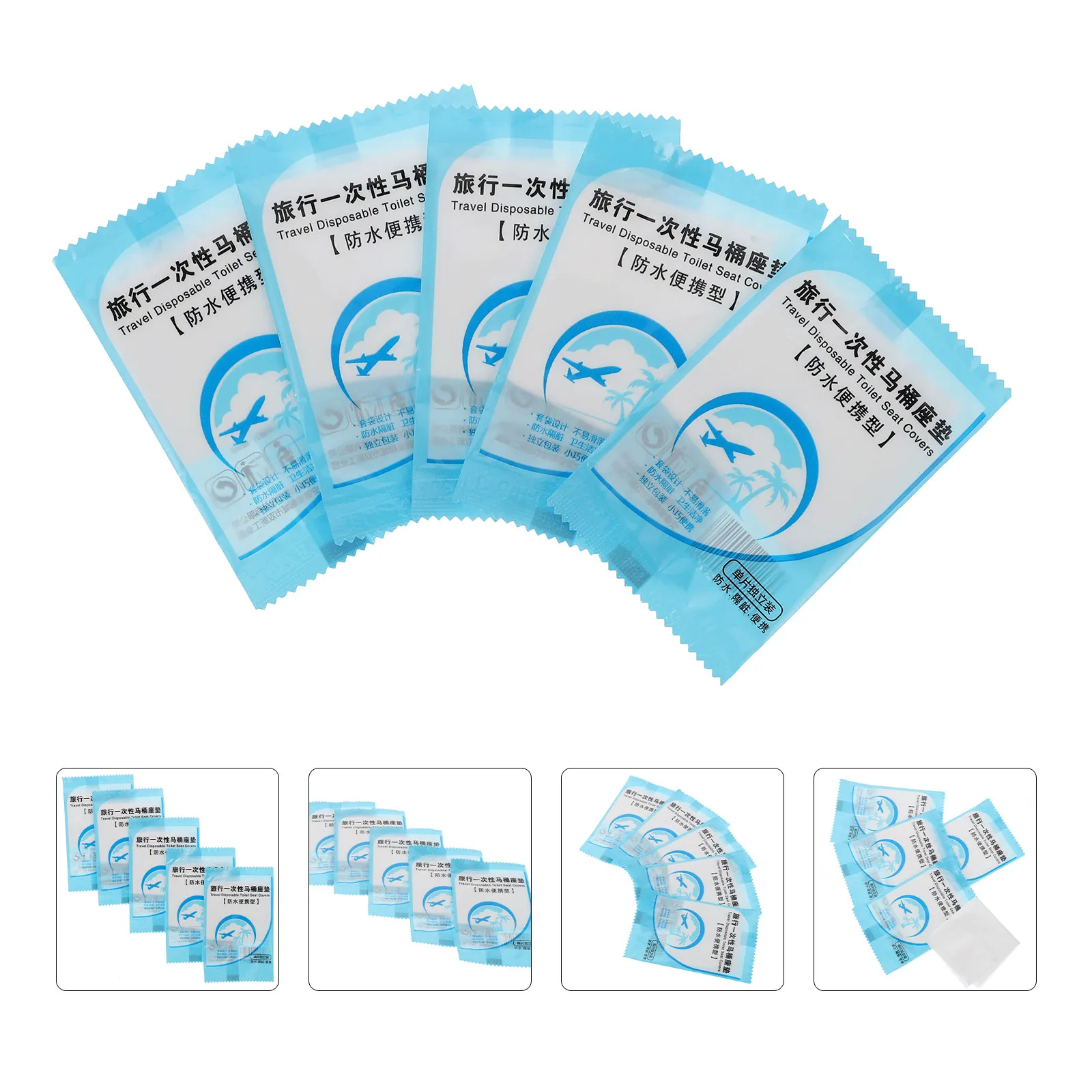 50Pcs 변기 시트 쿠션 일회용 변기 커버 두꺼운 찢어짐 방지 휴대용 여행용 욕실 위생 패드