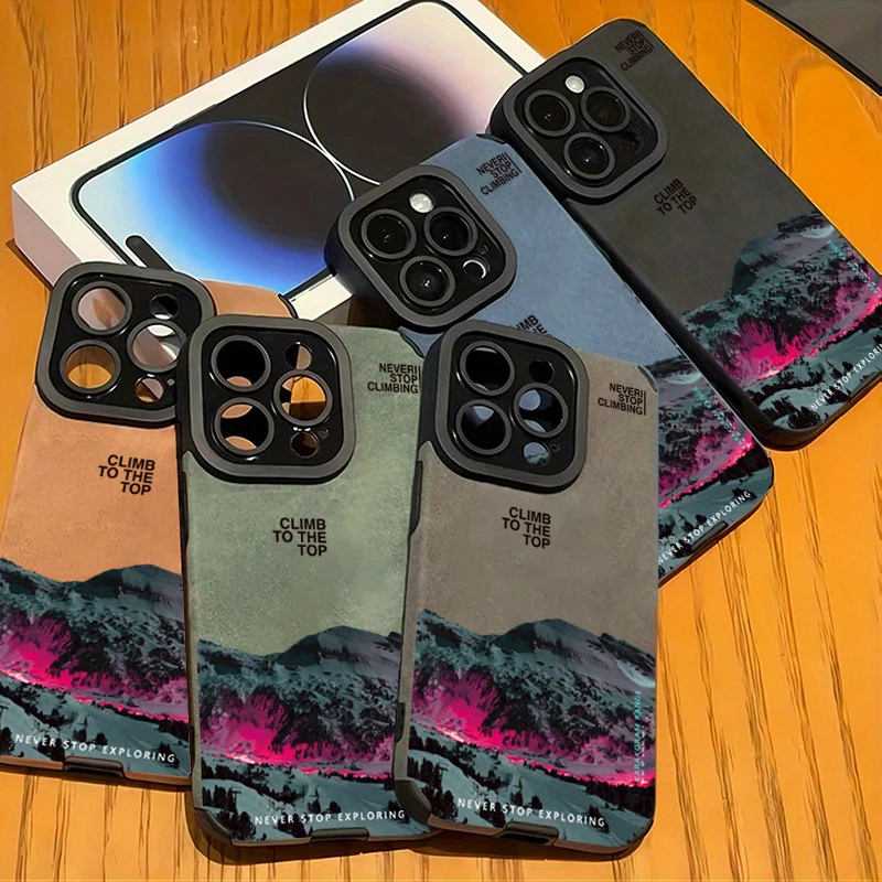 Pink Purple Mountain Climb Top Phone Protective Cover