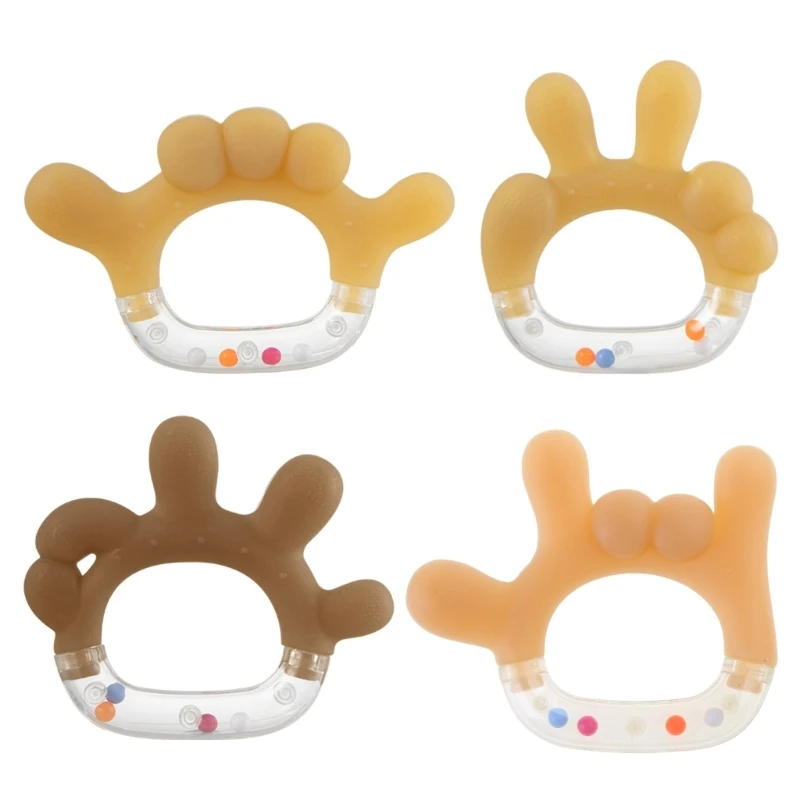 

4XBD Baby Teething Toy Silicone Teether for Babies 0-6 Months/6-12 Months