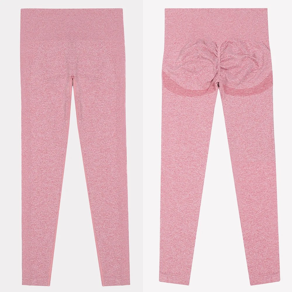 Leggings Yoga Donna a Vita Alta Senza Cuciture Effetto Push-Up Contenitivi Elastici Asciugatura Rapida per Palestra Corsa Allenamento Fitness Sportivi - immagine 6