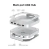 Qwiizlab Aluminum Stand Hub with NVMe SSD Enclosure for Mac mini M4/M4 Pro 2024, Card Readers 312MB/s, 2x USB-A 10Gbps, USB 2.0 2