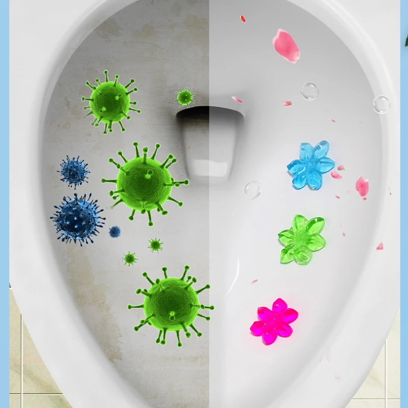 5 PCs/ Flower Scented Toilet Cleaner Gel Deodorant Air Freshener Needle Cleaner Bathroom Toilet Deodorant Cleaning