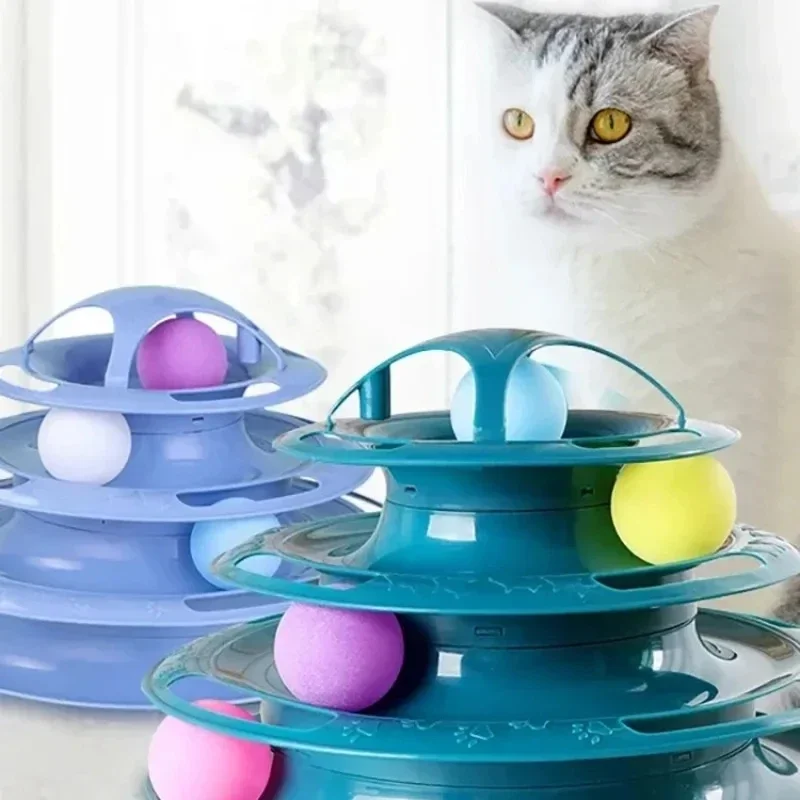 

3/4 Levels Cat Toy Tower Tracks Interactive Pet Toy Training Amusement Toys for Cats Kitten Cat Tunnel Cat Accessories Pet Items