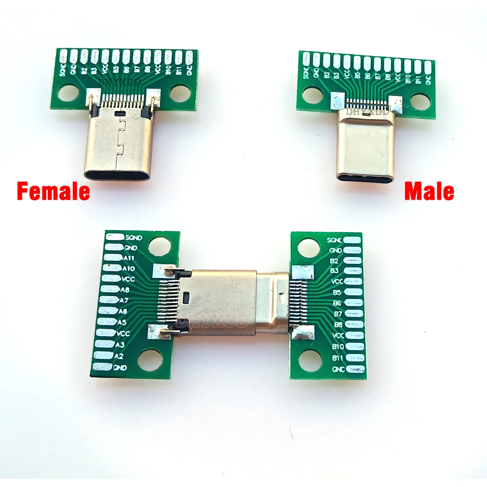

USB 3.1 Type-C Connector Male Female Type c Test PCB Board Universal Board with USB3.1 24P Port Test Board Socket Connector