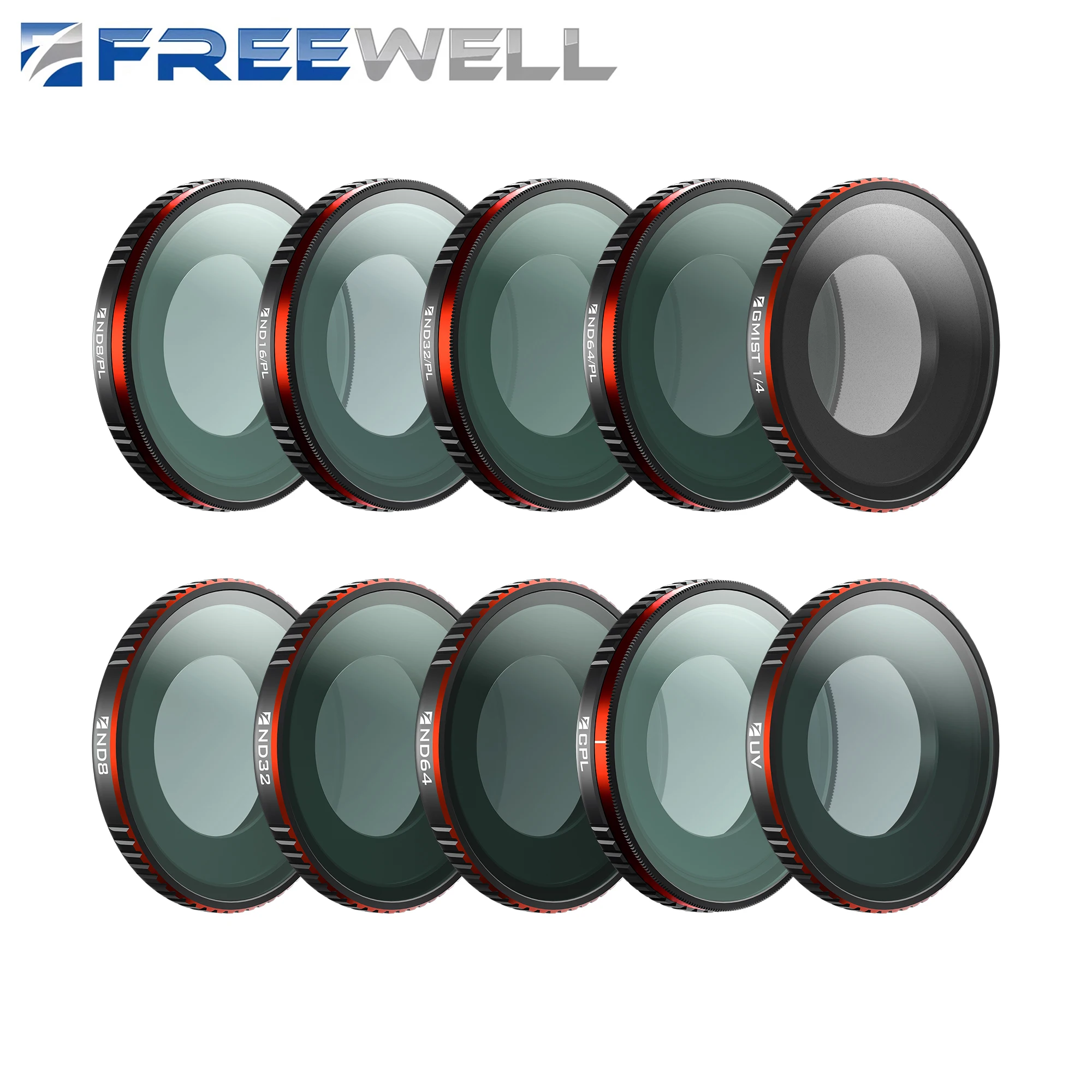 10 Pack Filters Kit Includes ND,CPL,UV,ND/PL,and Glow Black Mist Filters for Ins