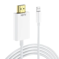 Premium Lightning to HDMI 2.0 Cable for HD Video Sync to TV, Projector, and Monitor (WHITE)