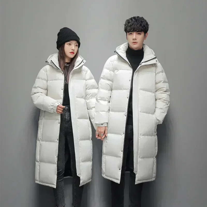 New -20&deg;C Down Jacket Men Long Jackets Winter Warm Lightweight White Duck Down Coats Men Streetwear Overcoats Women Clothing