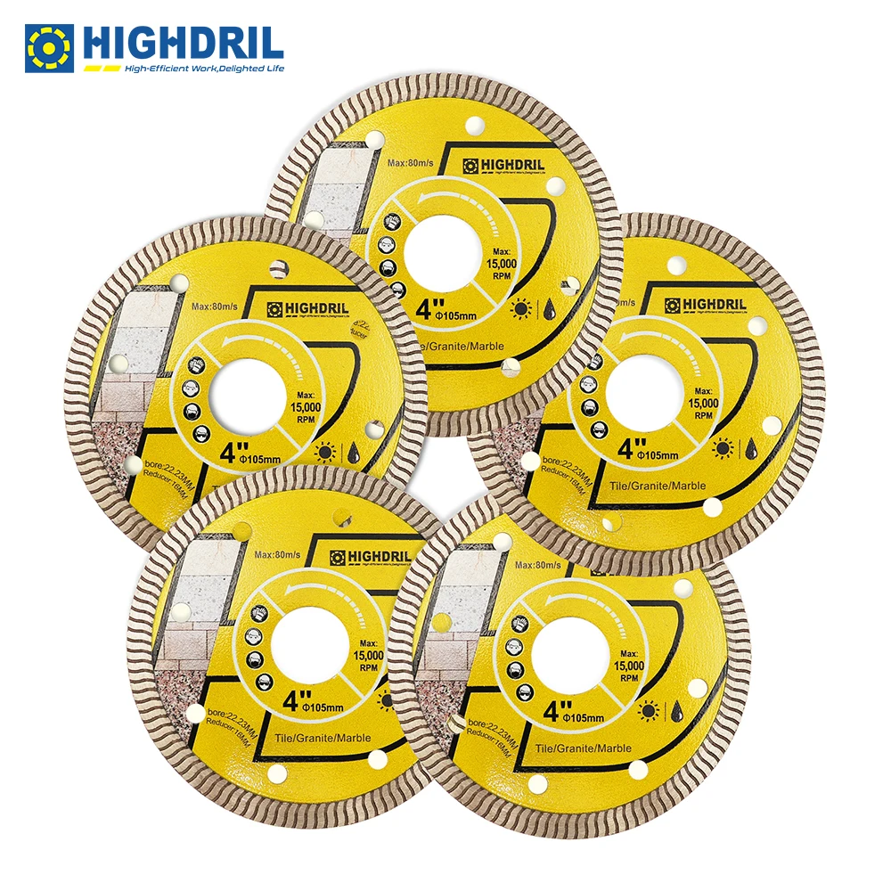 highdril-5pcs-diamond-s-ripple-saw-blade-cutting-disc-for-ceramic-stone-tile-granite-marble-dia105mm-angle-grinder-cutting-disc