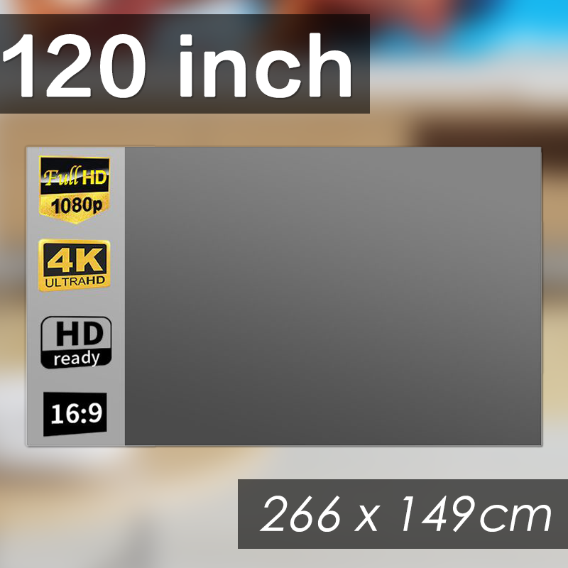 Portable Projector Screen 16:9 Foldable Projection Screens Home Cinema House Indoor Outdoor Theater 4K HD 1080P Anti Light Flat