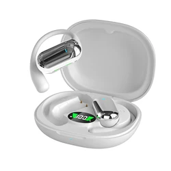 Enhanced Wireless Bluetooth Earbuds with Mic, IPX5 Waterproof, 40H Playtime, Sport Ear Hook Design (WHITE)