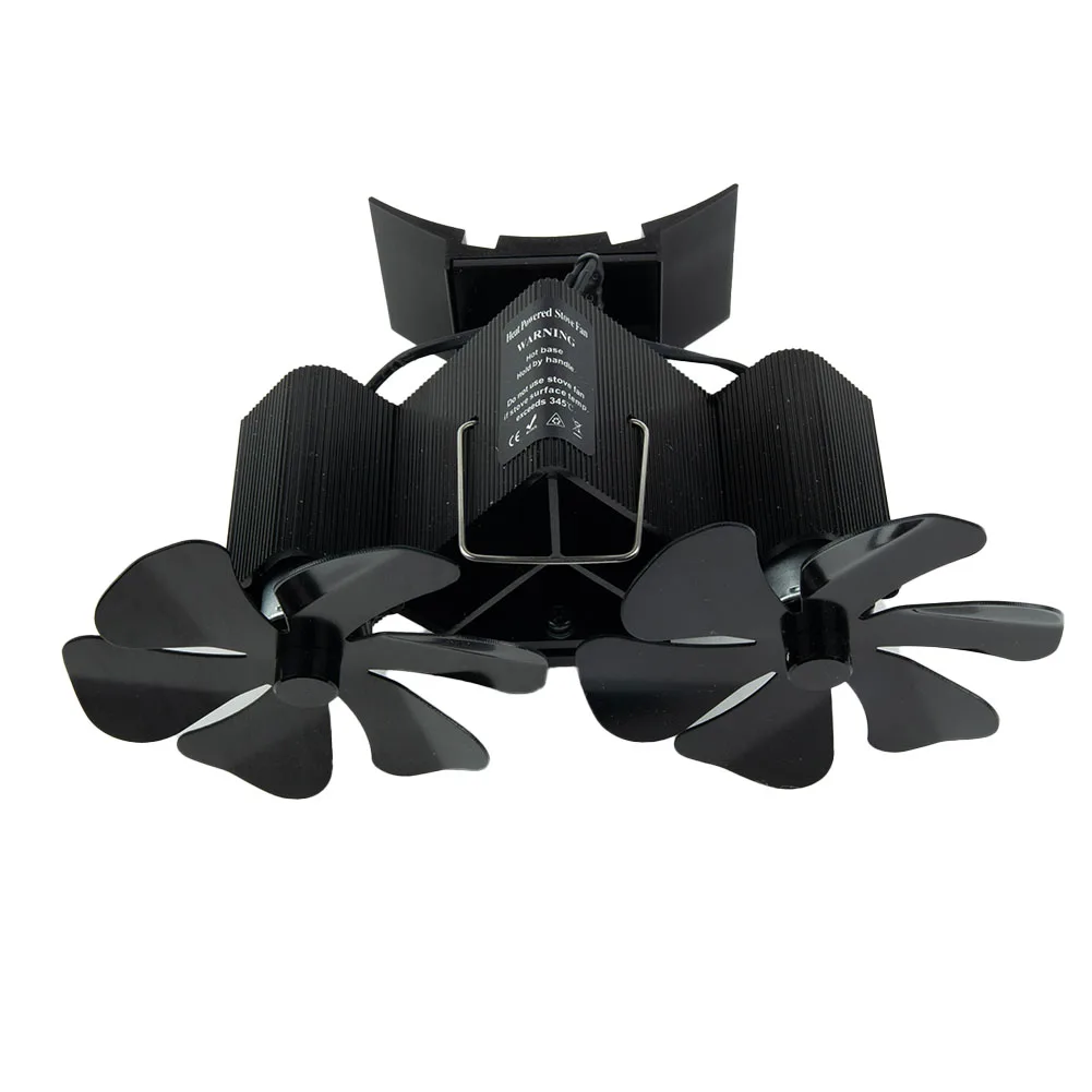 

Home Improvement Fireplace Fan 1 Set Black Blade Fireplace Fan Clamps Double Heads Thermoelectric Module Wall Mounted