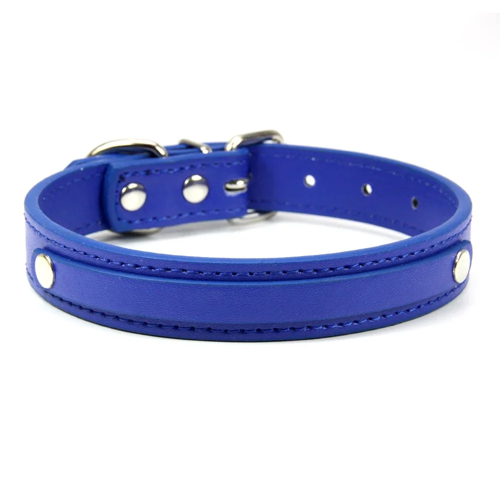 24 PCS Wholesale Plain PU Leather DIY Name ID Dog Collar Custom Letters Charms Puppy Cat Neck Strap Collars for Small Medium Dog
