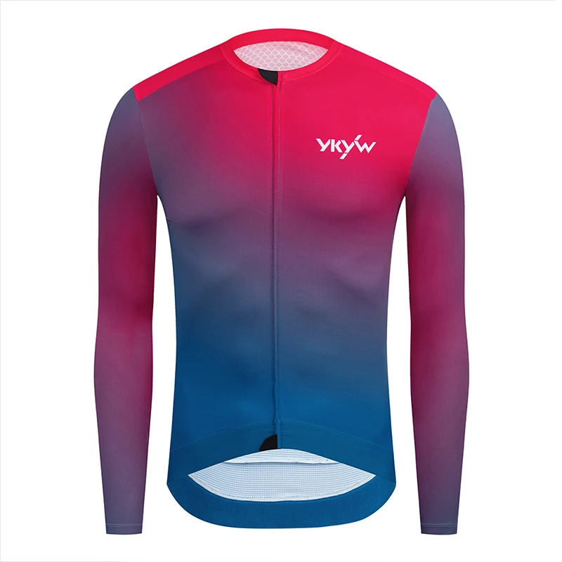 YKYWBIKE Herren Radtrikot Italien MITI Stoff Atmungsaktives Rennradshirt Frühling Herbst Modische Fahrrad Top Sportkleidung – Detail 13