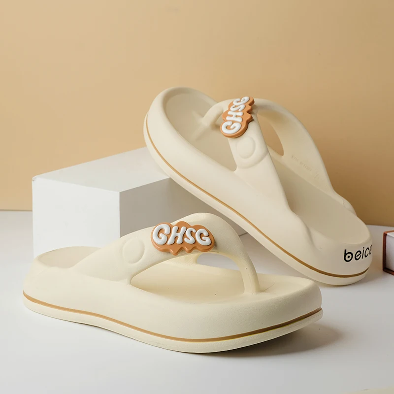 Solid Color Non-slip Leisure Couple Slippers Women Summer Beach Slippers Outdoor Women Flip Flops Breathable Beach sandals women — view 4