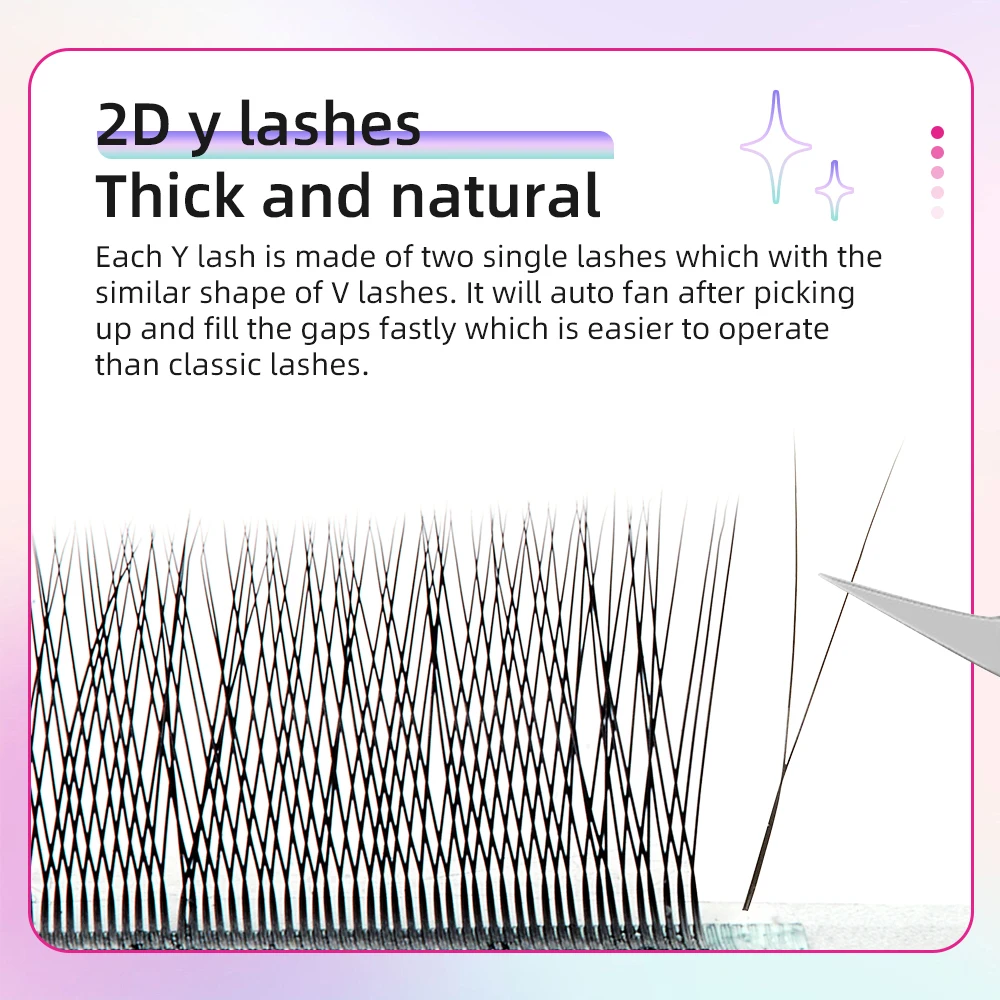 Yelix New 2D Volume Lashes Dark Brown Ultra-thin Y Lash Extension Lightweight Premade Fans Eyelash Extensions Single Tip 2D Y Best Sellers In Beauty & Health