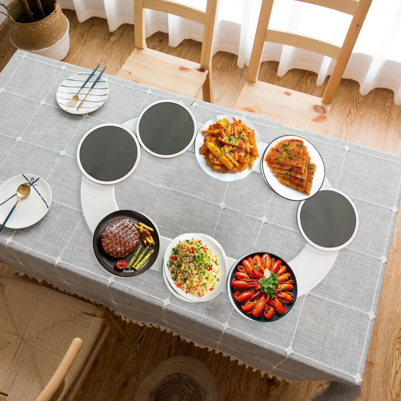 Kitchen Dining Table Rotating Tray Lazy Susans Non Skid Rotating Plate Helper Rotating Turntable Serving Tray Lazy Susans Tray 3