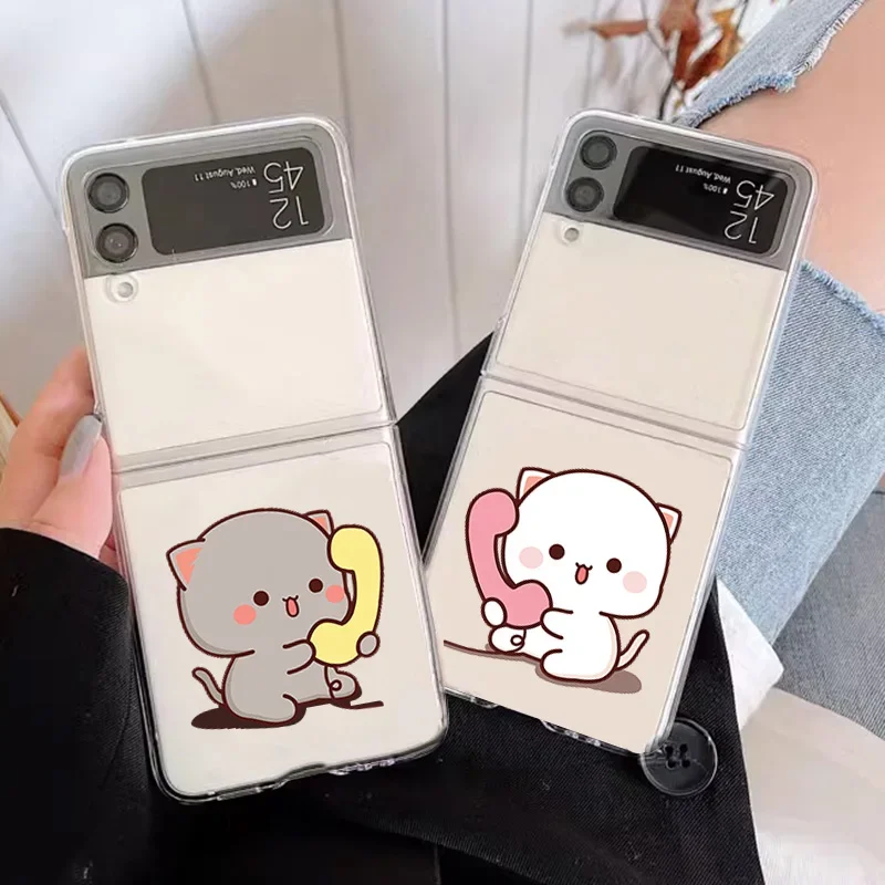 Funny Cat Couple Transparent Clear Phone Case Cover