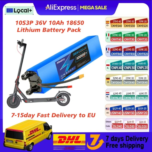 Batterie au lithium 10S3P 36V 10Ah 36V 18650 adaptée au scooter électrique Xiaomi M365, livraison rapide en 7-15 jours vers l'ue 1