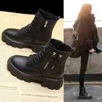 Booties 2025 New Korean Style Fleece-Lined Autumn Winter High-Top Cotton Shoes Women's Boots High Heel Mid-Calf Bootsins - Image 4