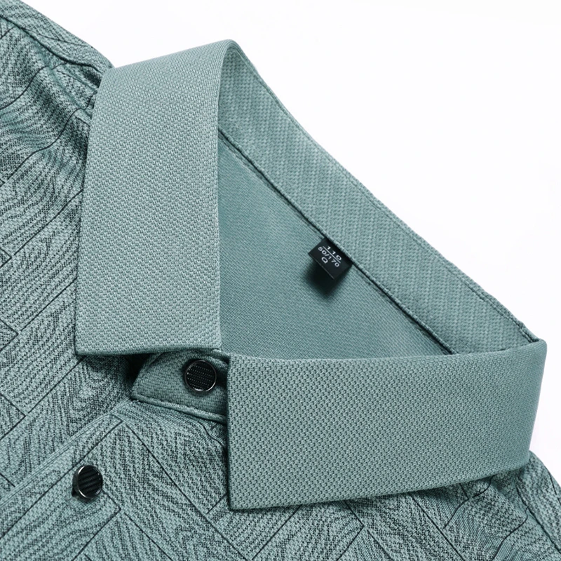 Neues Herren-Business-Casual-Langarmshirt, einfarbiges Poloshirt, modisches, atmungsaktives, bequemes, vielseitiges Top – Detail 20