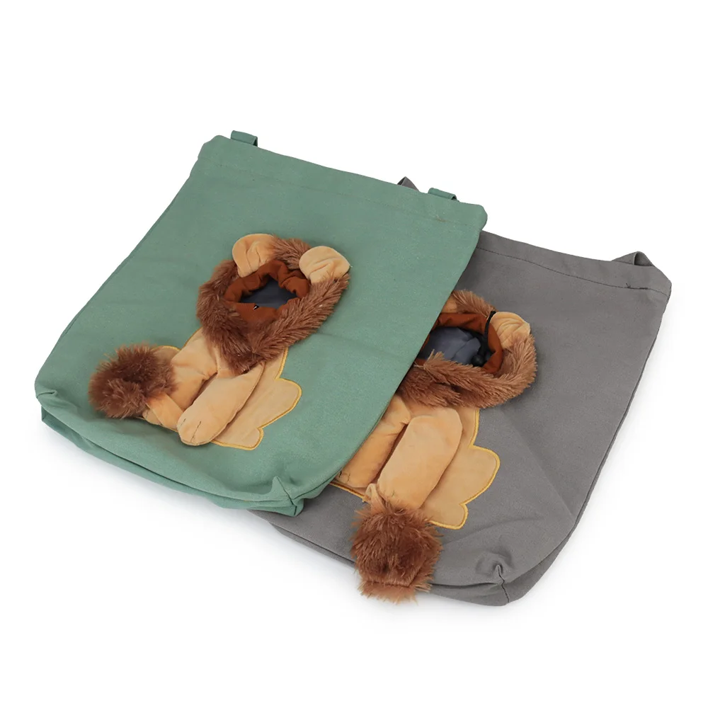 Cat Carriers Bag Canvas Pet Bag Outgoing Travel Mini Dog Handbag Portable Breathable Cute Lion