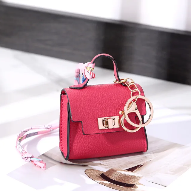 2025 New! Luxury Mini House-Shaped Bag Charm Set - Multi-Functional Lipstick/Earphone Pouch with RFID Blocking - Trendy Y2K Keyc 2