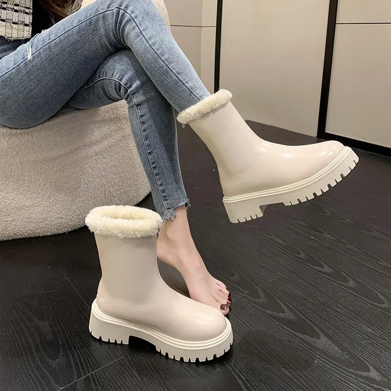 2023 Winter Woman Shoes Warm Plus Velvet Women's Knee-High Boots Designer Back Zipper Female Boot Fashion Platform Tall Boots