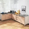 Modern Assembled Kitchen Cabinets for Rental House Economical Stainless Steel Kitchen Island Storage Cabinets Kitchen Furniture 1