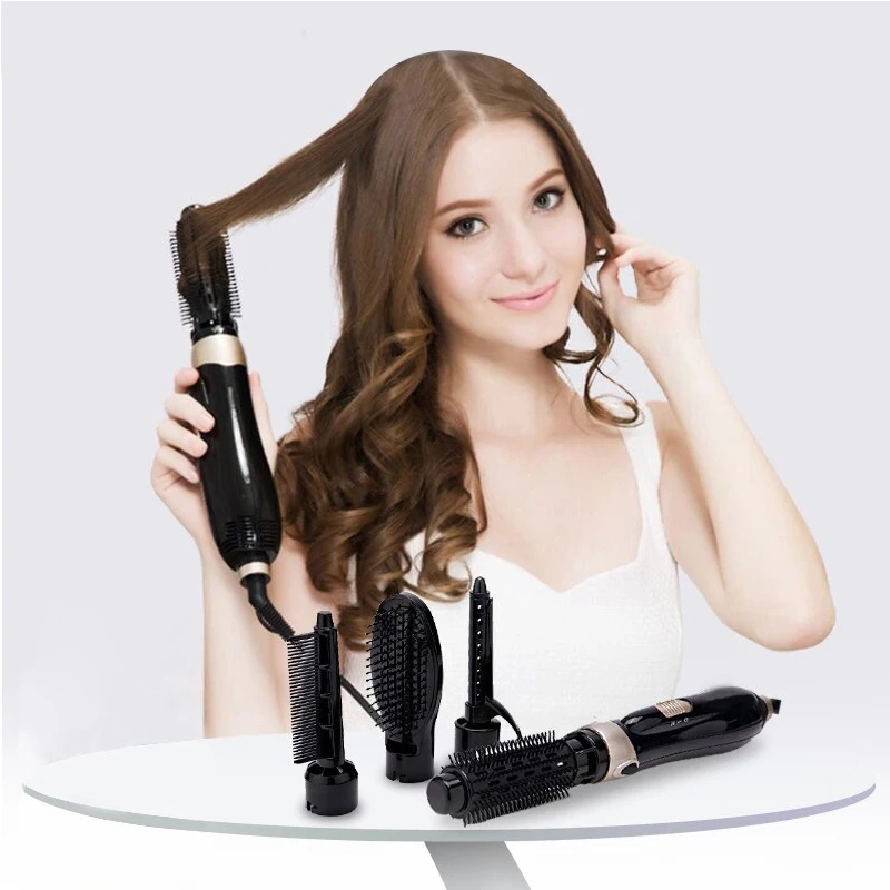 4 In 1 Multifunction Hot Air Hair Brush Electric Rotating One Step Comb