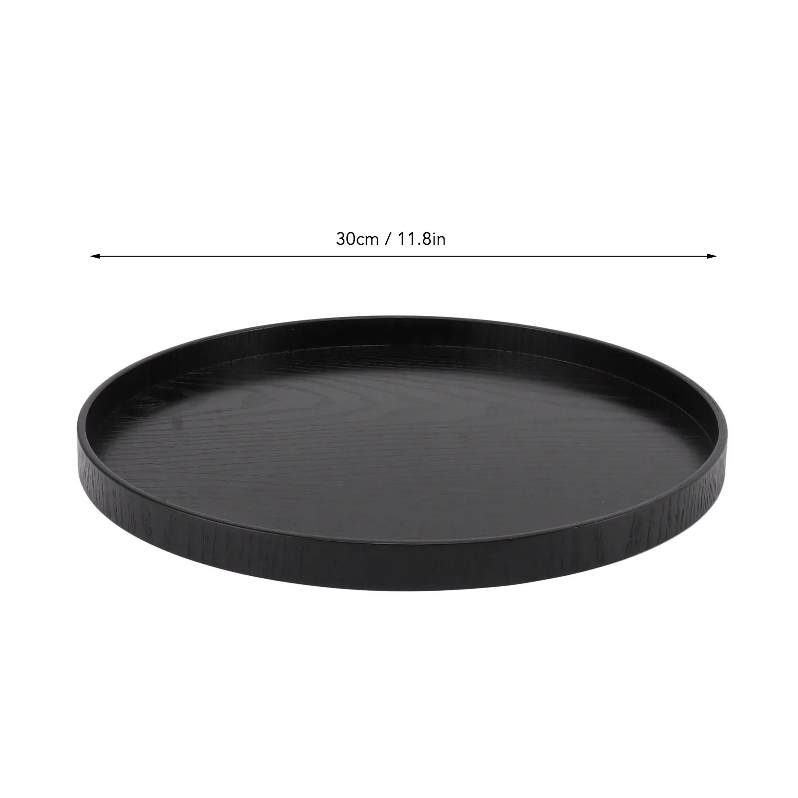 Vassoio Rotondo In Legno PATIKIL Nero, Diametro 30 Cm | Per Servire, Decorare E Portacandele - 2