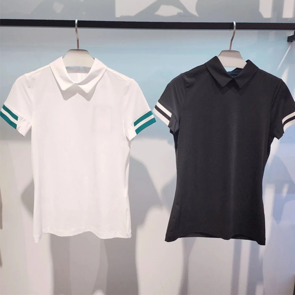

Женская новая белая футболка-поло для гольфа, летняя Высококачественная Спортивная теннисная рубашка с коротким рукавом, женская одежда