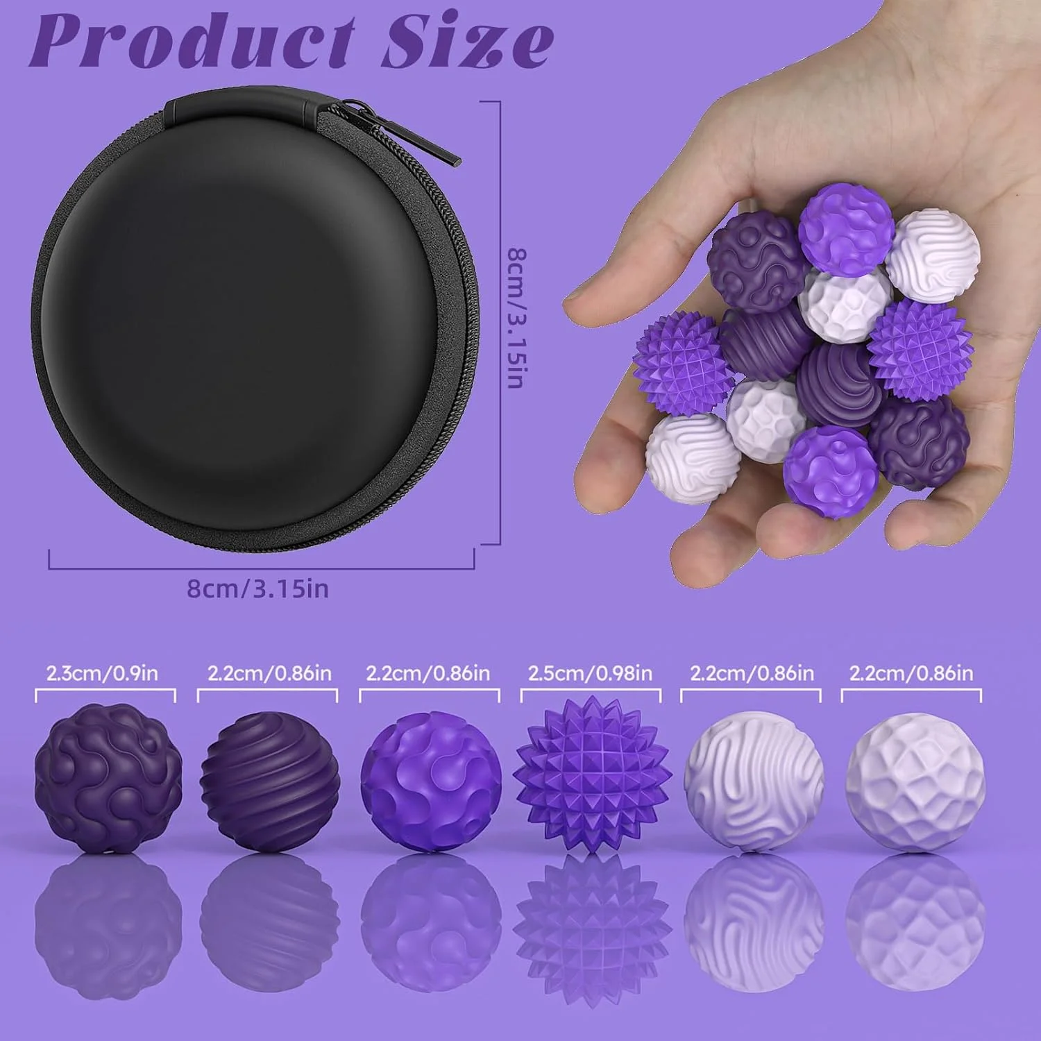 4/6/8/12pcs Magnetic Sensory Fidget Ball Toy Attracting Stress Ball Silicone Shell