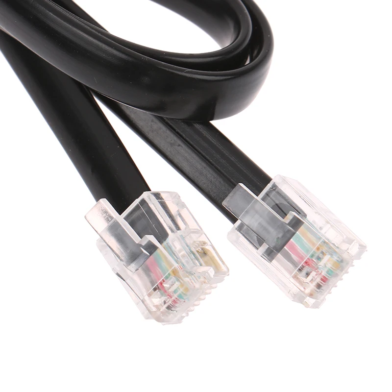 RJ11 RJ12 6P6C Data Cable, Male To Male Modular Data Cord Straight Wiring Pinout Telephone Handset Voice Extension Cable