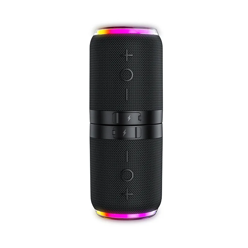 רמקול Bluetooth מגנטי 2 ב-1 עם תאורת RGB בד TWS סטריאו סאבוופר נייד תיבת קול מחולקת