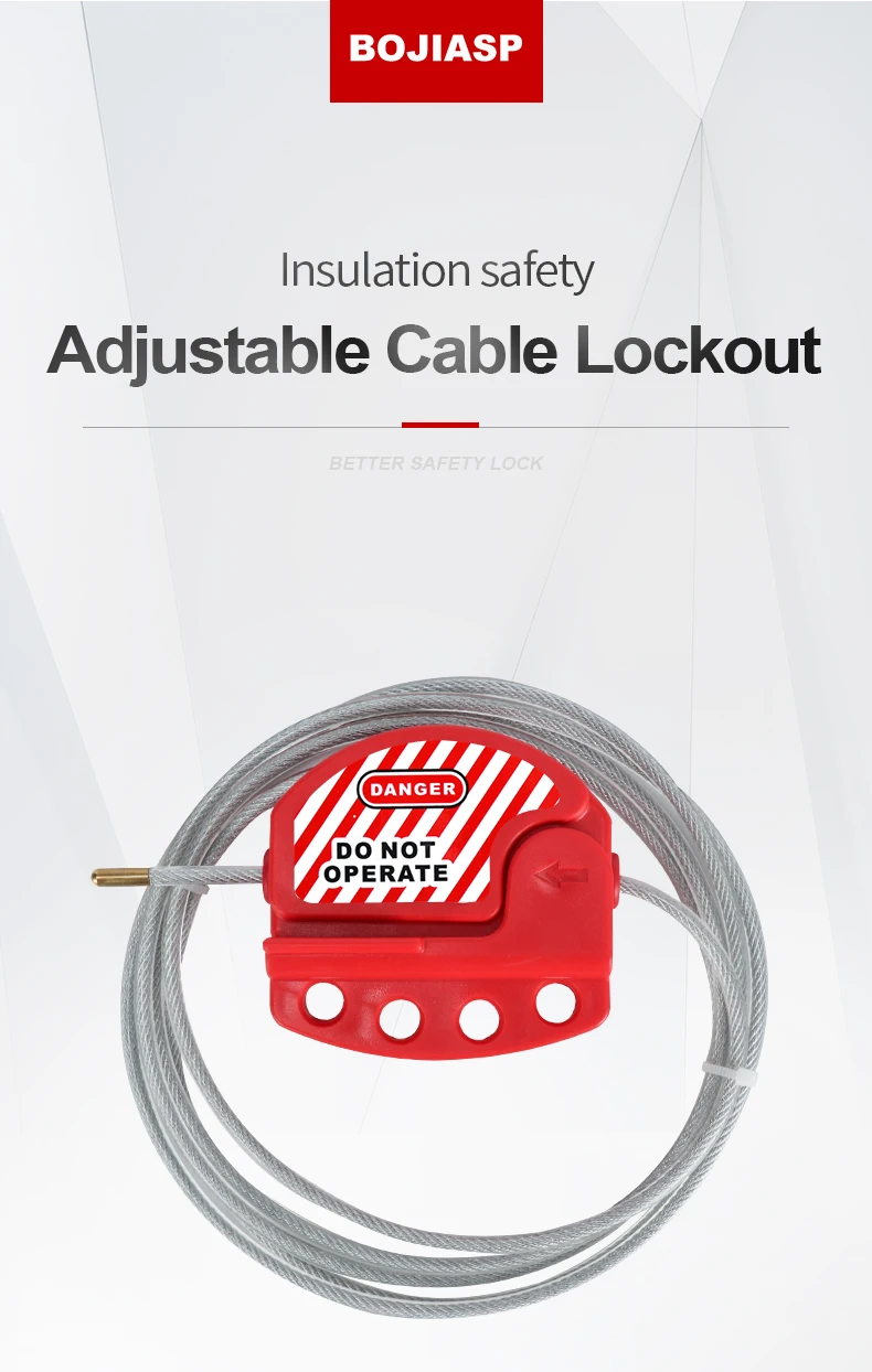 Description Picture 2 of itemAdjustable Cable Lockout Universal Valve Safety LOTO Lock Combination Security Steel Wire ABS Body