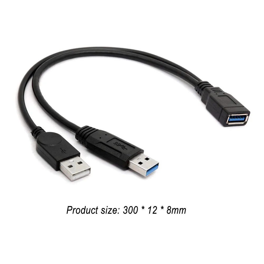 추가 전원 데이터 분배기 익스텐션 케이블, USB 3.0 암-듀얼 USB 수 데이터 Y 분배기, 익스텐션 케이블 코드