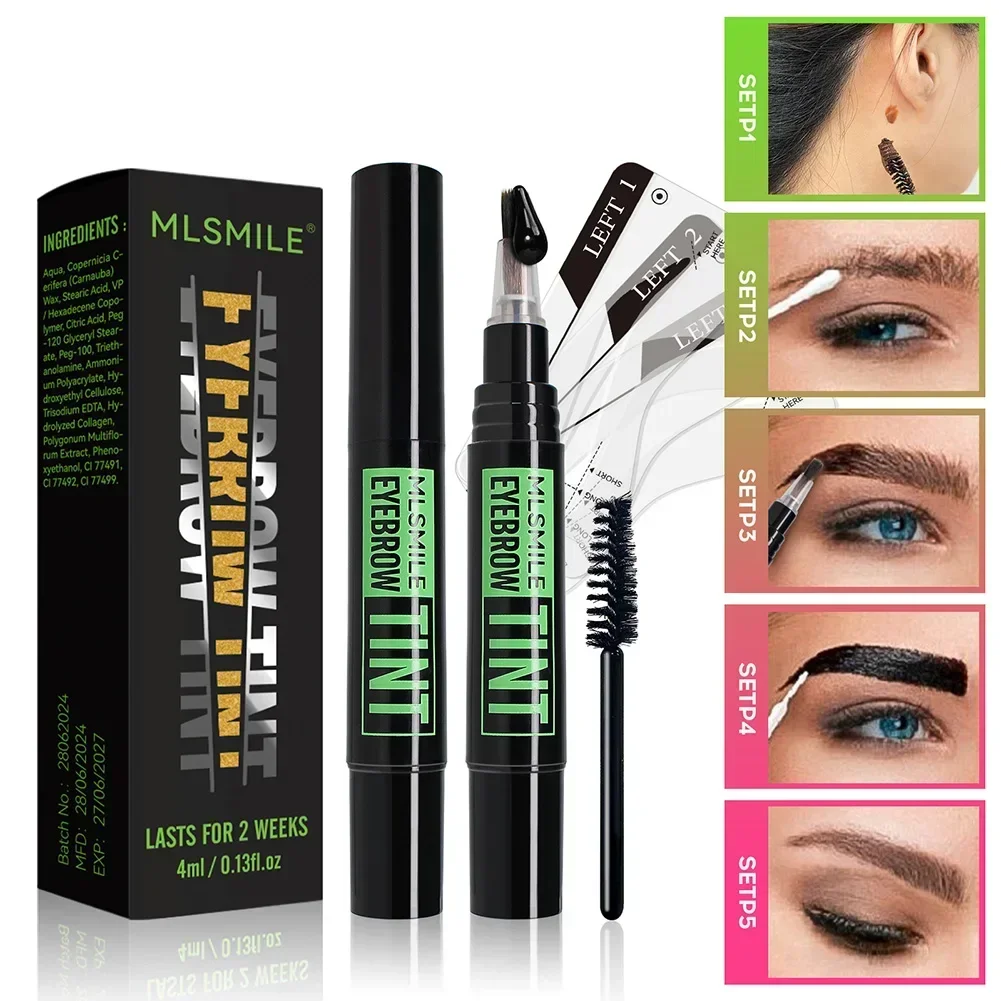 Brush Brow Tint Dye Waterproof Longlasting Black Brown Color Brow Gel Paint Tint Mascara Makeups Tool Brow Enhancer Cream Makeup 2