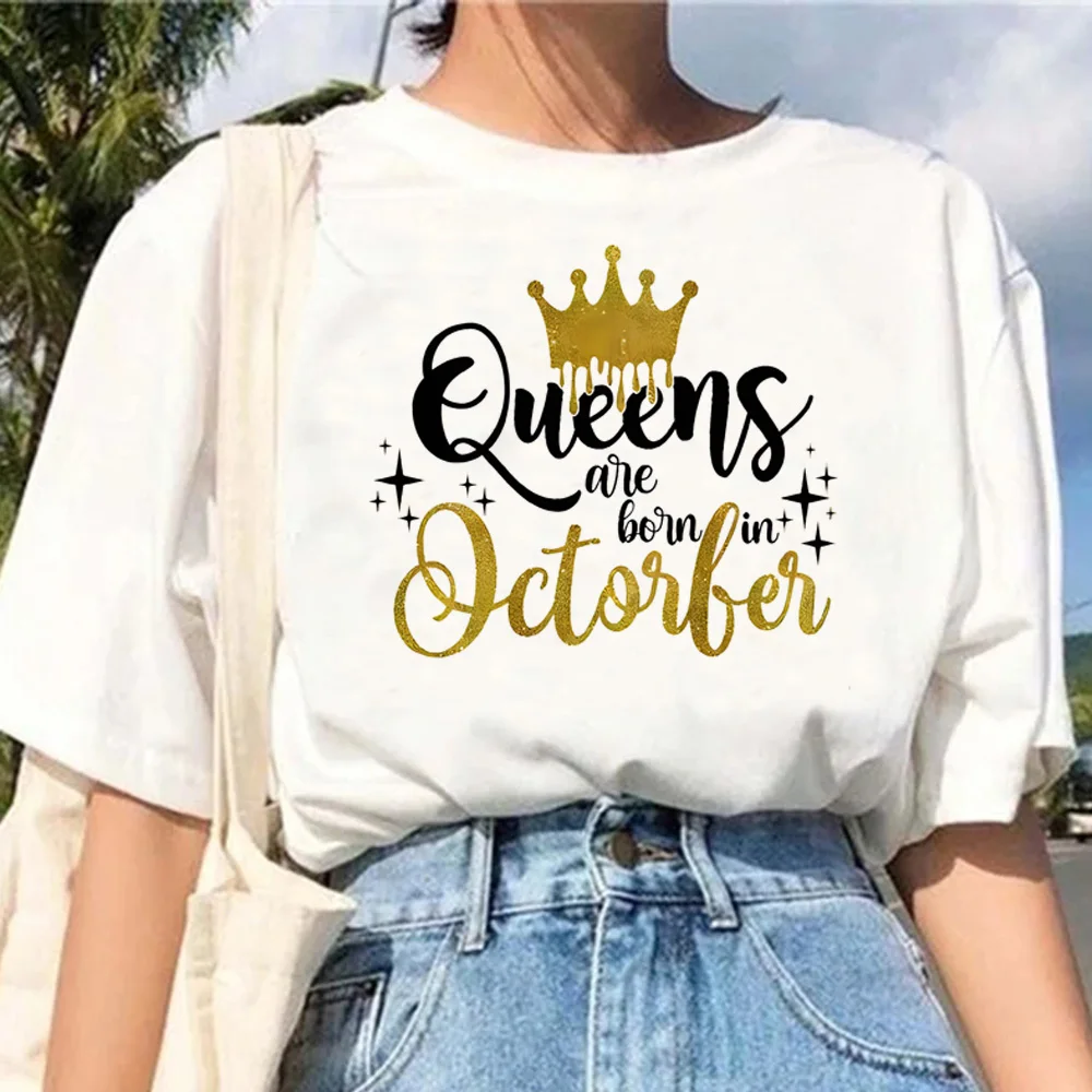 

Golden Crown Queen Are Born in January to December Tee women graphic top female harajuku funny y2k clothes
